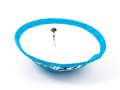 Turquoise Cloth Kippah with Attached Clip and Embroidered Jerusalem Design