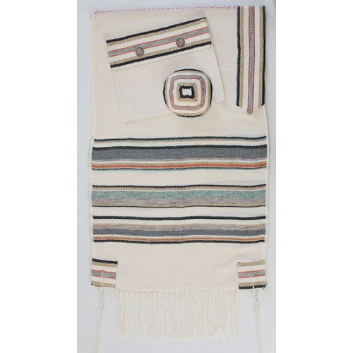 Weaving Creation Hand Woven Tallit Yesod - Foundation