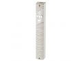 White Plastic Mezuzah Case with Thread Design - Silver Shin