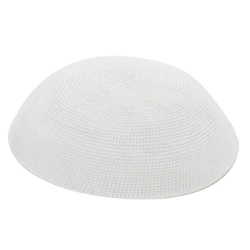 White Premium DMC knitted kippah