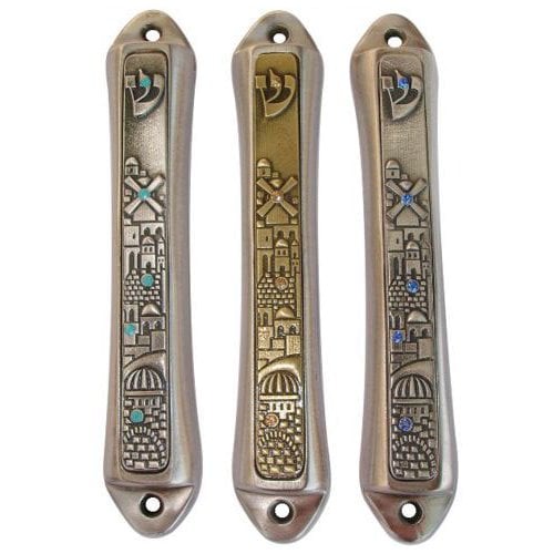 Windmill Jerusalem design Mezuzah by Yealat Chen 1 in stock