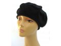 Womens Classic Black Cotton Beret