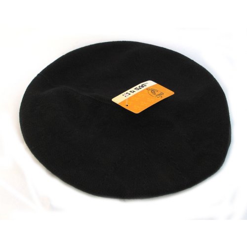 Womens Classic Black Cotton Beret