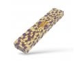 Wood Mezuzah Case with Mosaic Design  Purple and Yellow with Gold Shin