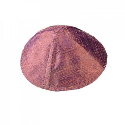 Yair Emanuel Basic Raw Silk Kippah - Burgundy