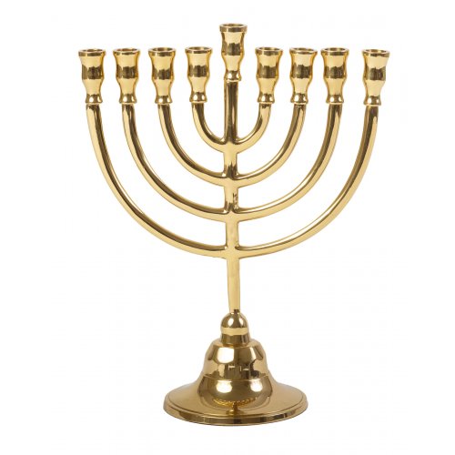 Yair Emanuel Classic Branched Chanukah Menorah, Gold Brass - 9