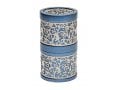 Yair Emanuel Compact Havdalah Spice Box & Candle Holder, Cutout Design - Blue