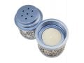 Yair Emanuel Compact Havdalah Spice Box & Candle Holder, Cutout Design - Blue