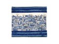 Yair Emanuel Embroidered Tallit Bag, Tefillin Bag Panoramic Jerusalem - Blue