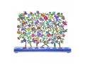 Yair Emanuel Hand Painted Chanukah Menorah, Butterflies and Flowers