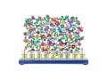 Yair Emanuel Hand Painted Chanukah Menorah, Butterflies and Flowers