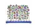 Yair Emanuel Hand Painted Chanukah Menorah, Butterflies and Flowers