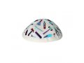 Yair Emanuel Kippah for Children  Embroidered Tools on White