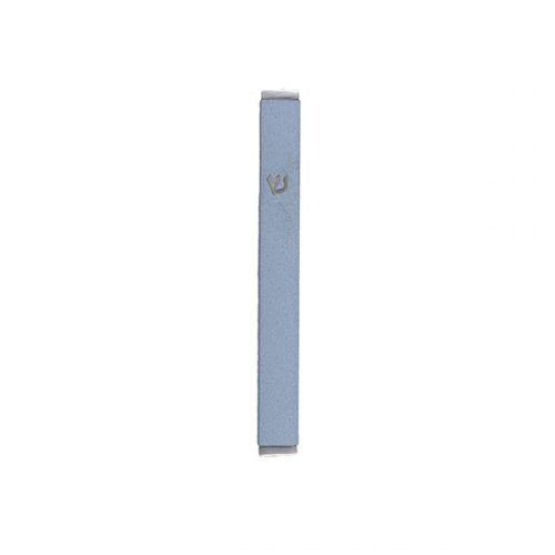 Yair Emanuel Matte Metal Mezuzah Case with Shin Letter - Light Blue