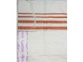 Yair Emanuel Medium Size Tallit Set, Embroidered Atara - Orange Stripes - 1 in stock