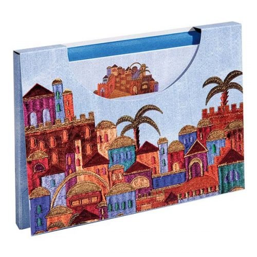 Yair Emanuel Notelets and Matching Envelopes in Folder - Colorful Jerusalem