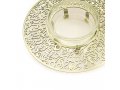 Yair Emanuel Raised Honey Dish with Cutout Pomegranates and Shanah Tovah - Brass