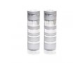 Yair Emanuel Salt and Pepper Shakers, Anodized Aluminum - Silver Rings