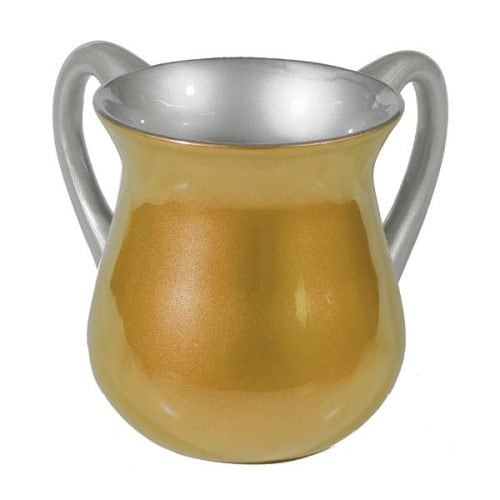 Yair Emanuel Small Aluminum Classic Netilat Yadayim Wash Cup - Gold