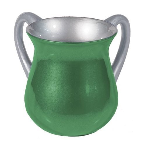 Yair Emanuel Small Aluminum Classic Netilat Yadayim Wash Cup - Green