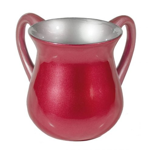 Yair Emanuel Small Aluminum Classic Netilat Yadayim Wash Cup - Maroon