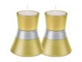 Yair Emanuel Small Anodized Aluminum Candlesticks, Silver Band - Choice of Colors