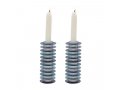 Yair Emanuel, Stacked Disc Style Candlesticks - Shades of Blue