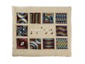 Yair Emanuel Tallit & Kippah & Bag Set, Embroidered Squares & Shapes - Colorful