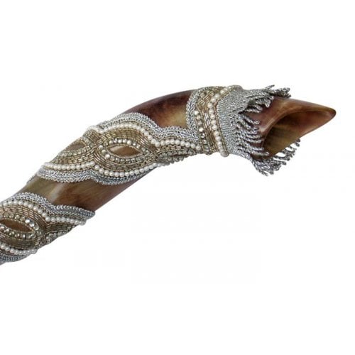 Yemenite Decorated Shofar - Pearl Yemenite style