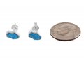 aJudaica Light Blue Opal Hamsa stud Earrings